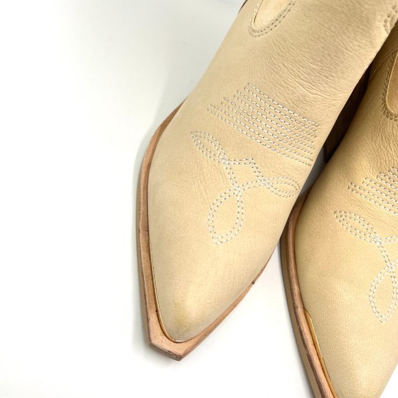 Dolce Vita Size 9 Nashe Cream Beige Western Style Cowgirl Boots Booties Shoes - Picture 4 of 15